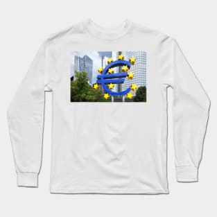 Euro symbol in front of the ECB building, Frankfurt Long Sleeve T-Shirt